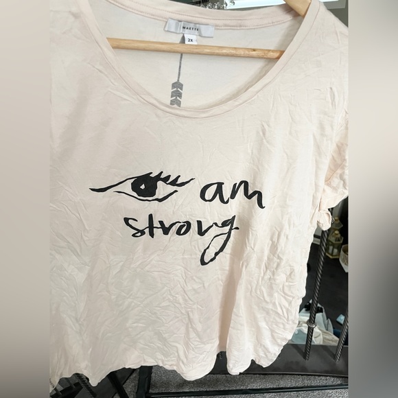 Maette by Stella & Dot I Am Strong Graphic Tee Size 2X - Picture 1 of 4